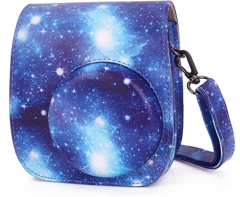 Phetium Instant mini 12 Camera Protective Case Compatible with Instax Mini 12 11,PU Leather Bag with Pocket and Adjustable Shoulder Strap (Starry Purple) - Image 1